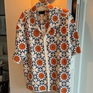 Abercrombie & Fitch Orange and Navy Patterned Shirt